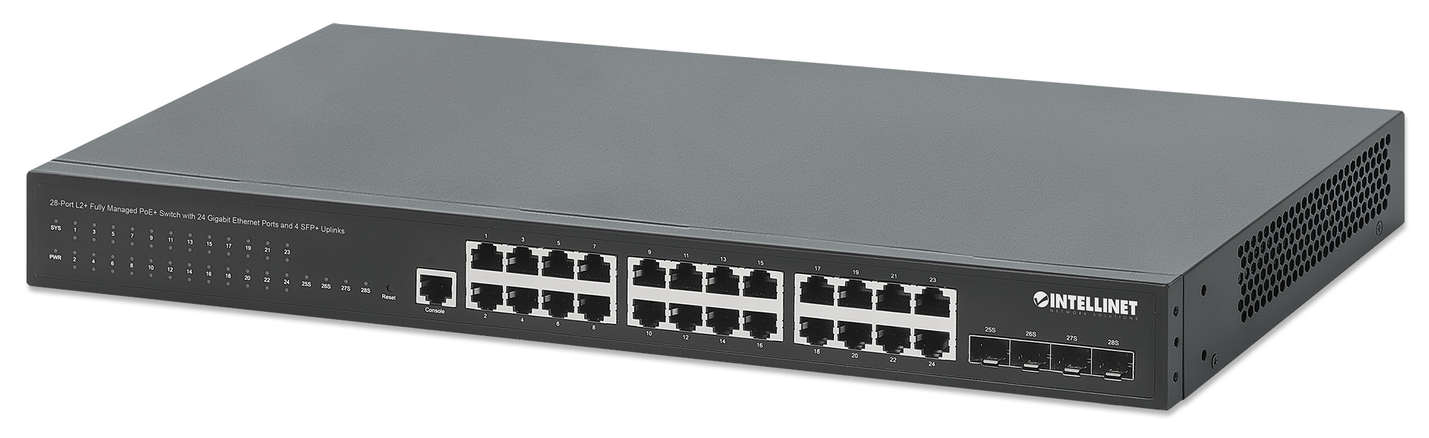 INTELLINET 28-P PoE+ Managed Switch 4x10GbE 450W INTELLINET 28-P PoE+ Managed Switch 4x10GbE 450W
