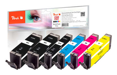 Peach Patrone Canon PGI-550/&shy; CLI-551 MultiPack Plus remanufactur