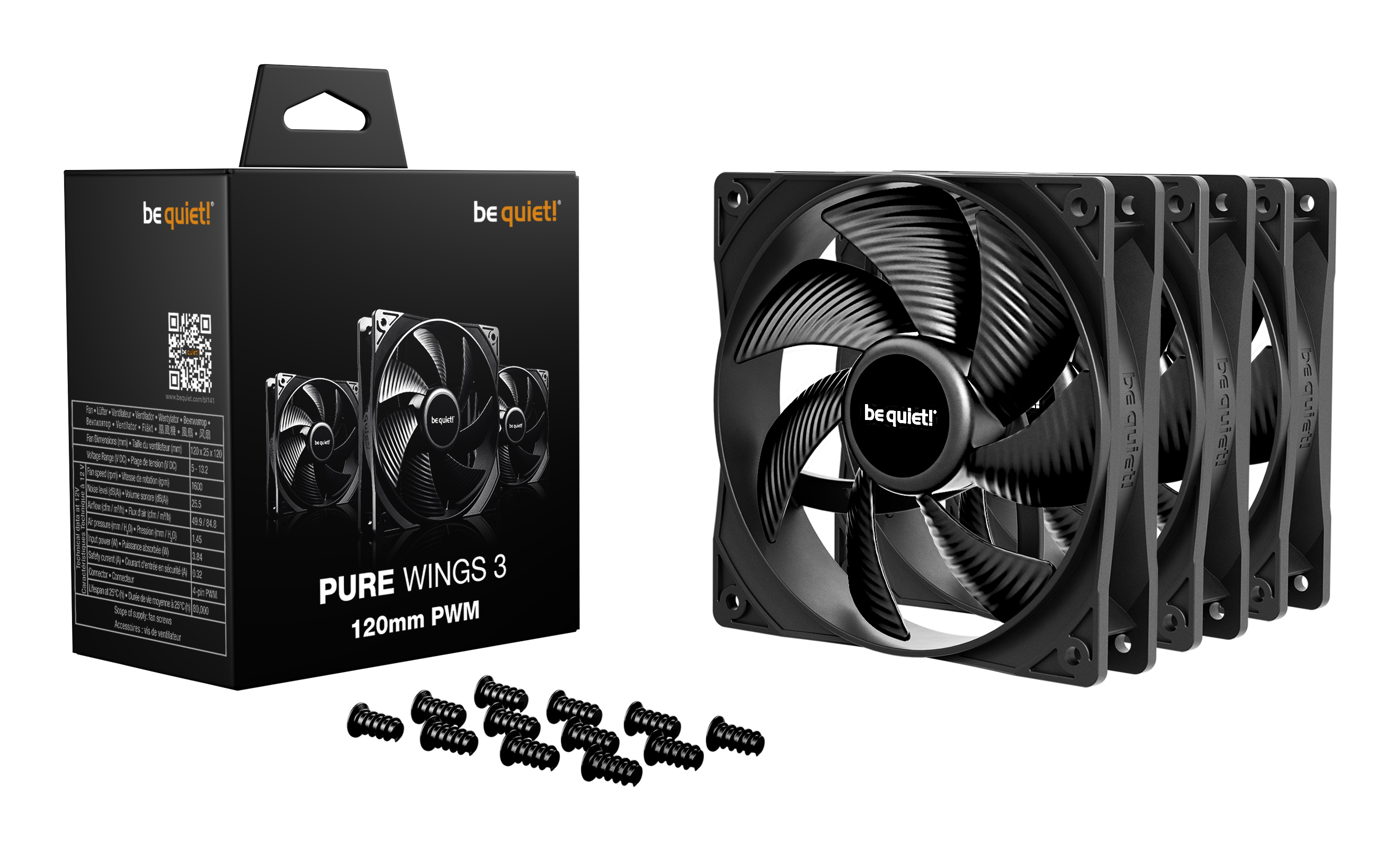 be quiet! Lüfter 120mm Pure Wings 3 PWM 3-Pack