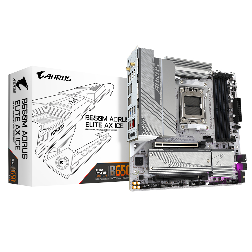 Gigabyte B650M A ELITE AX ICE (B650,AM5,mATX,DDR5) Gigabyte B650M A ELITE AX ICE (B650,AM5,mATX,DDR5)