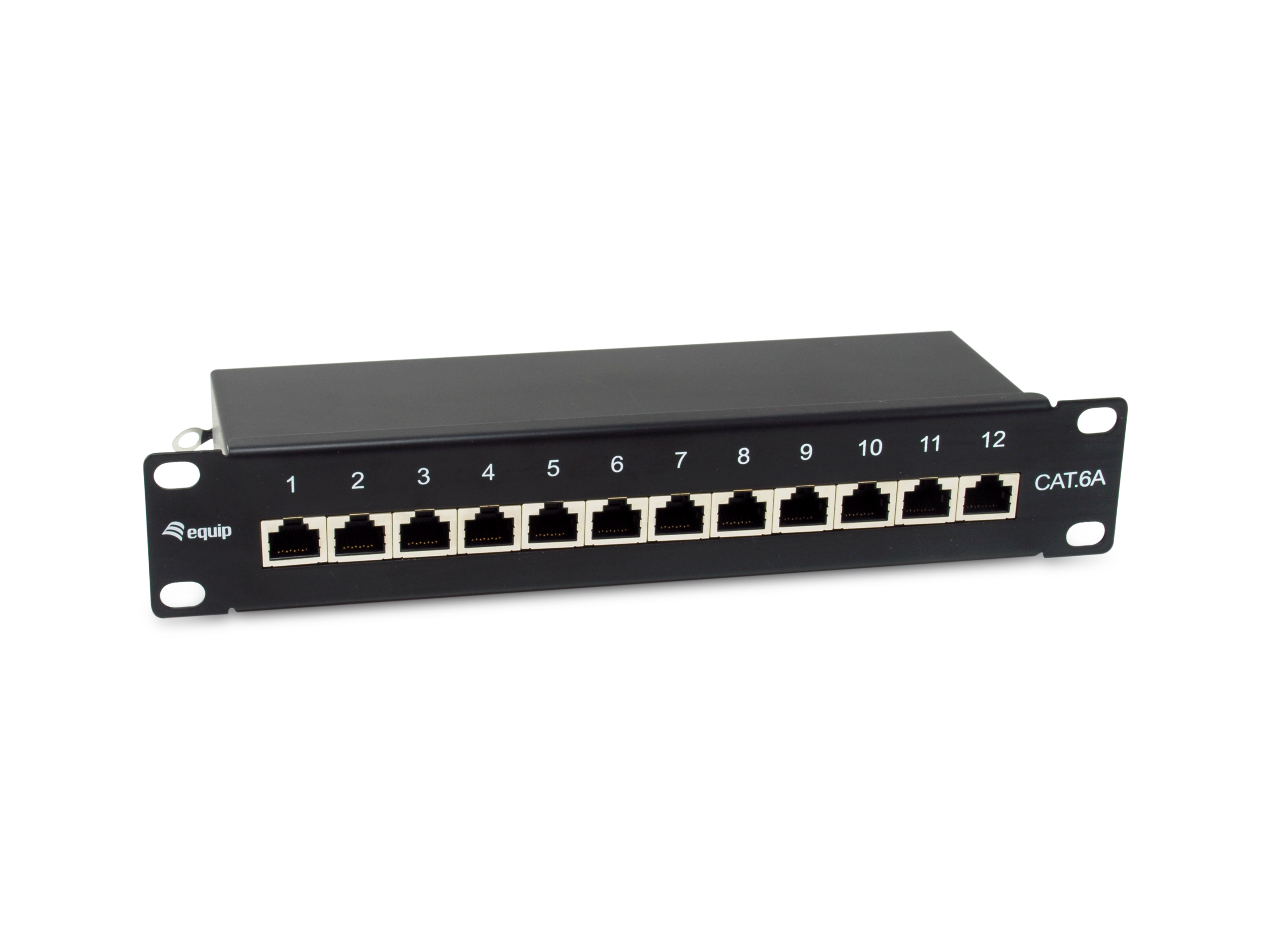 Equip 10" Patchpanel 12xRJ45 Cat6a FTP 1U     500MHz RAL9005