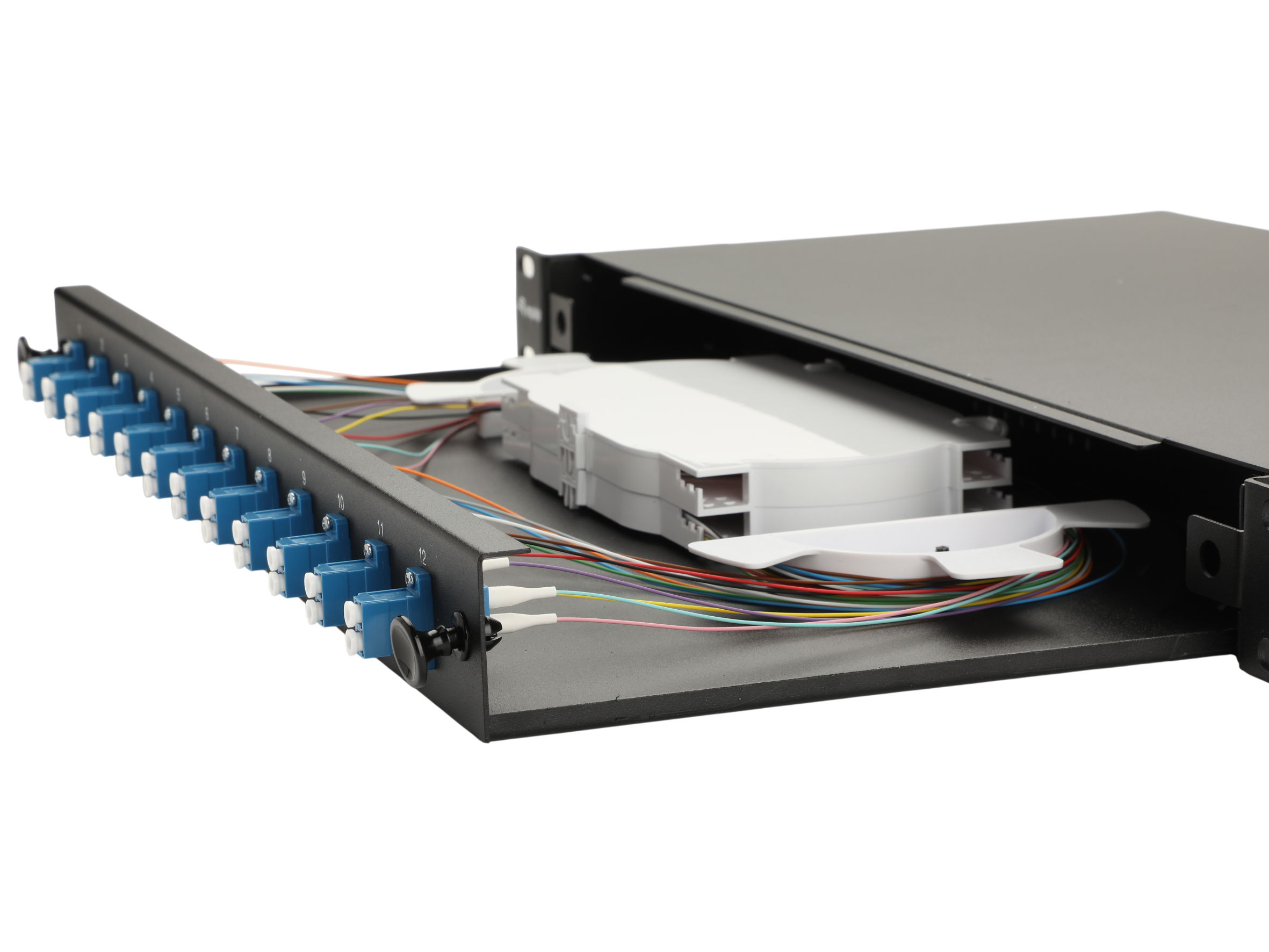 Equip LWL-Spleißkasten 12-Port LC-Duplex OS2 1U komplett sw