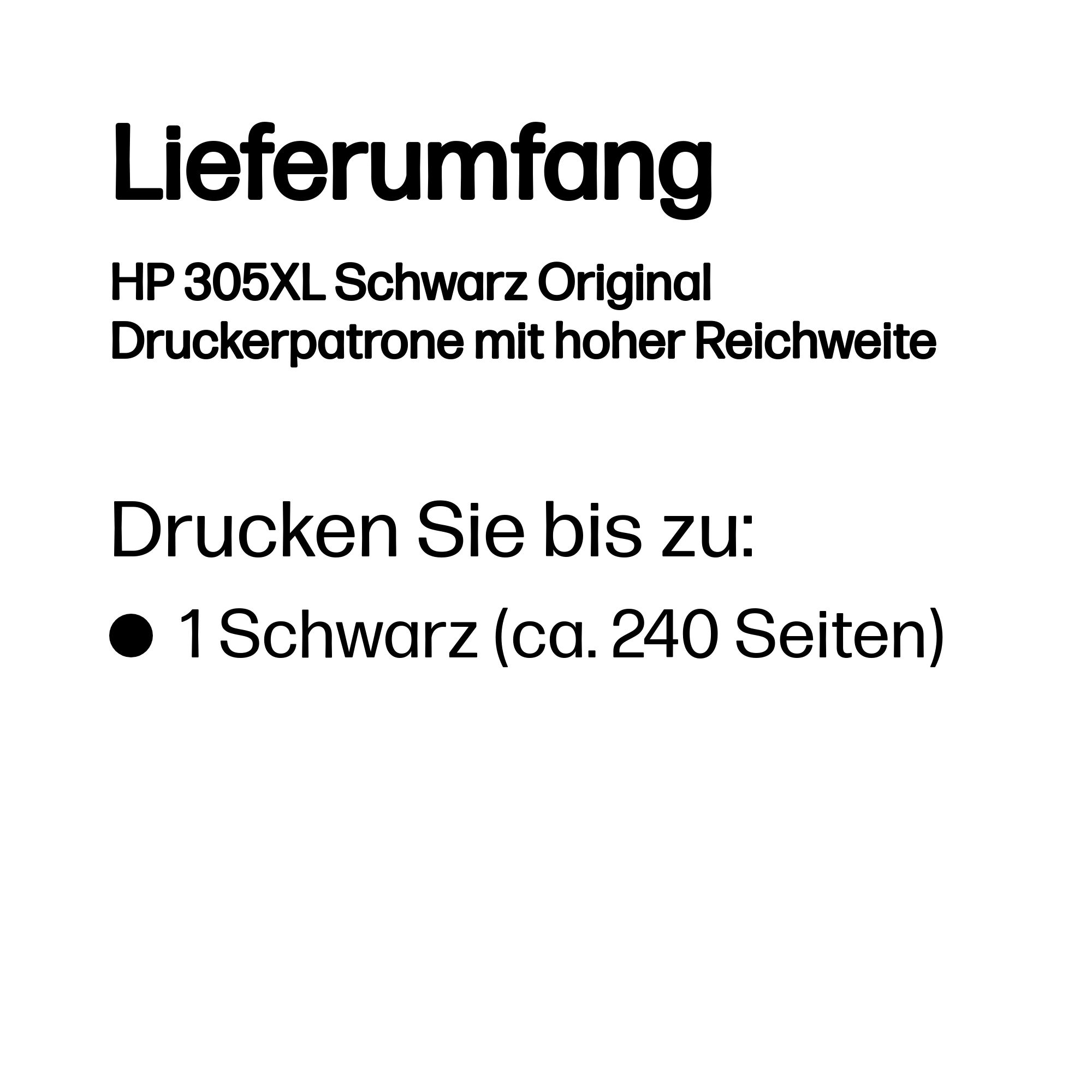 HP 305XL    Schwarz             Tintenpatrone 6,45ml