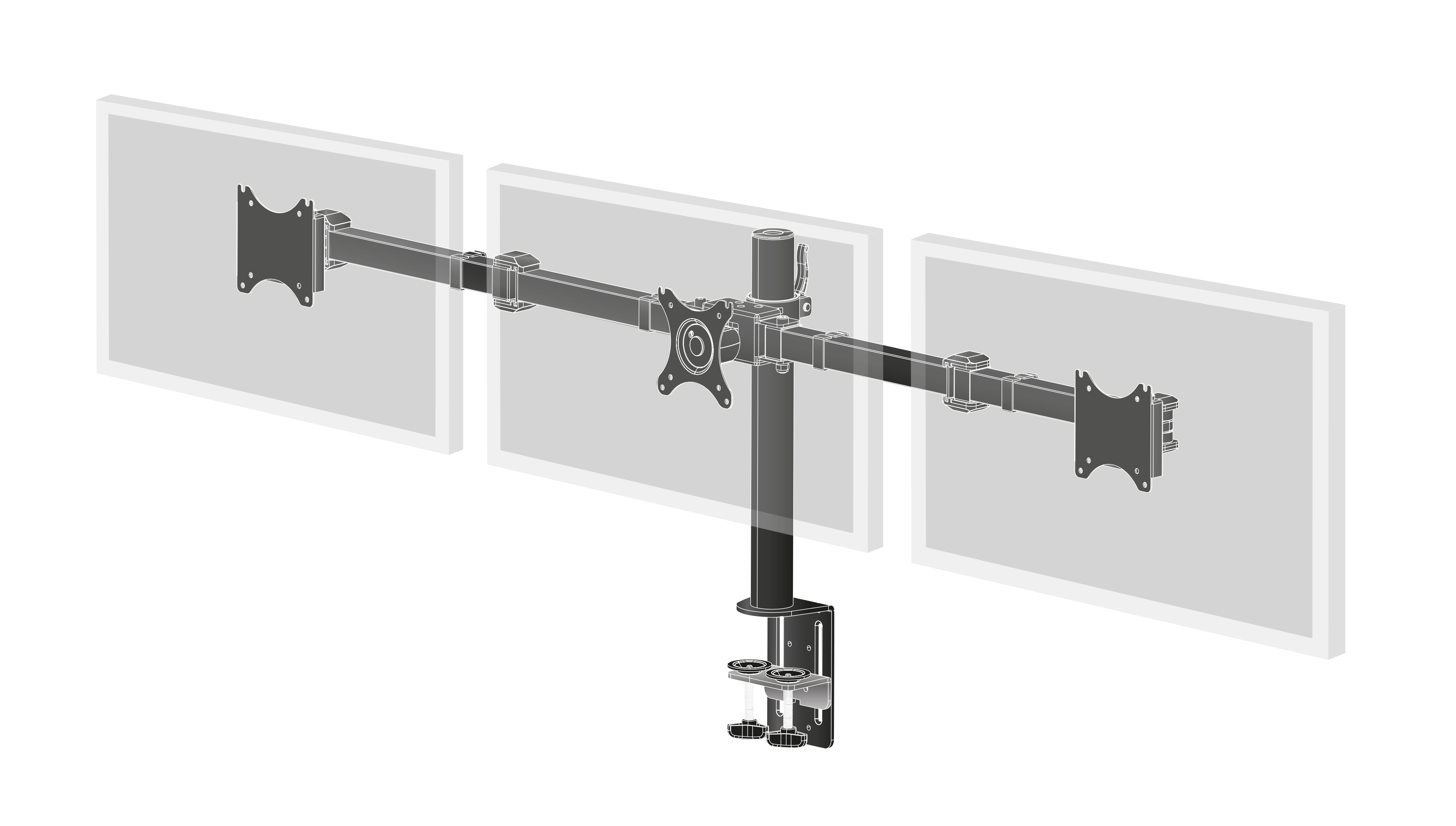 iiyama Desk Mount 68,6 cm (27) Schwarz Tisch/Bank