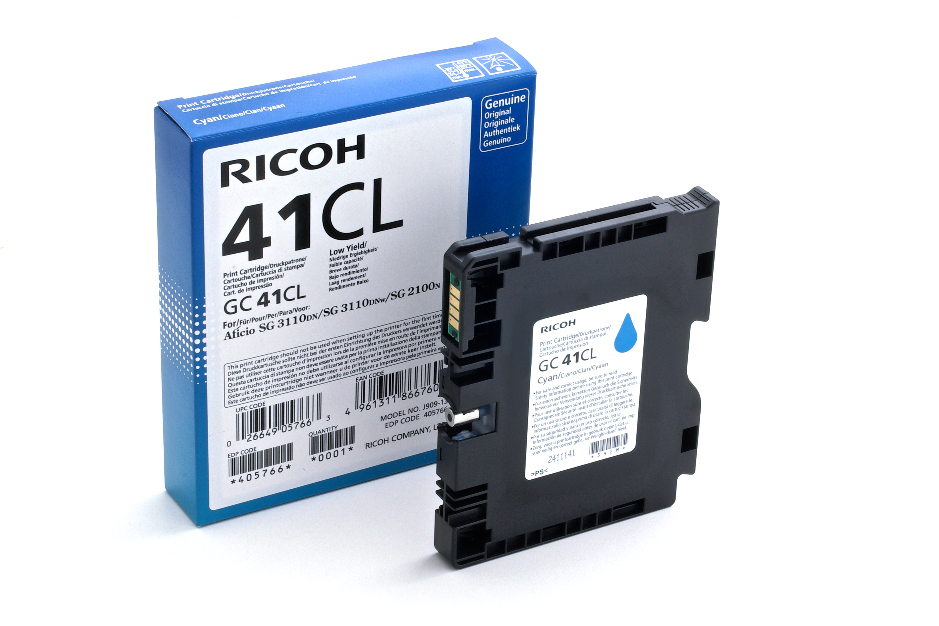 Ricoh Patrone GC41CL cyan 600 Seiten 405766 Patronen Ricoh