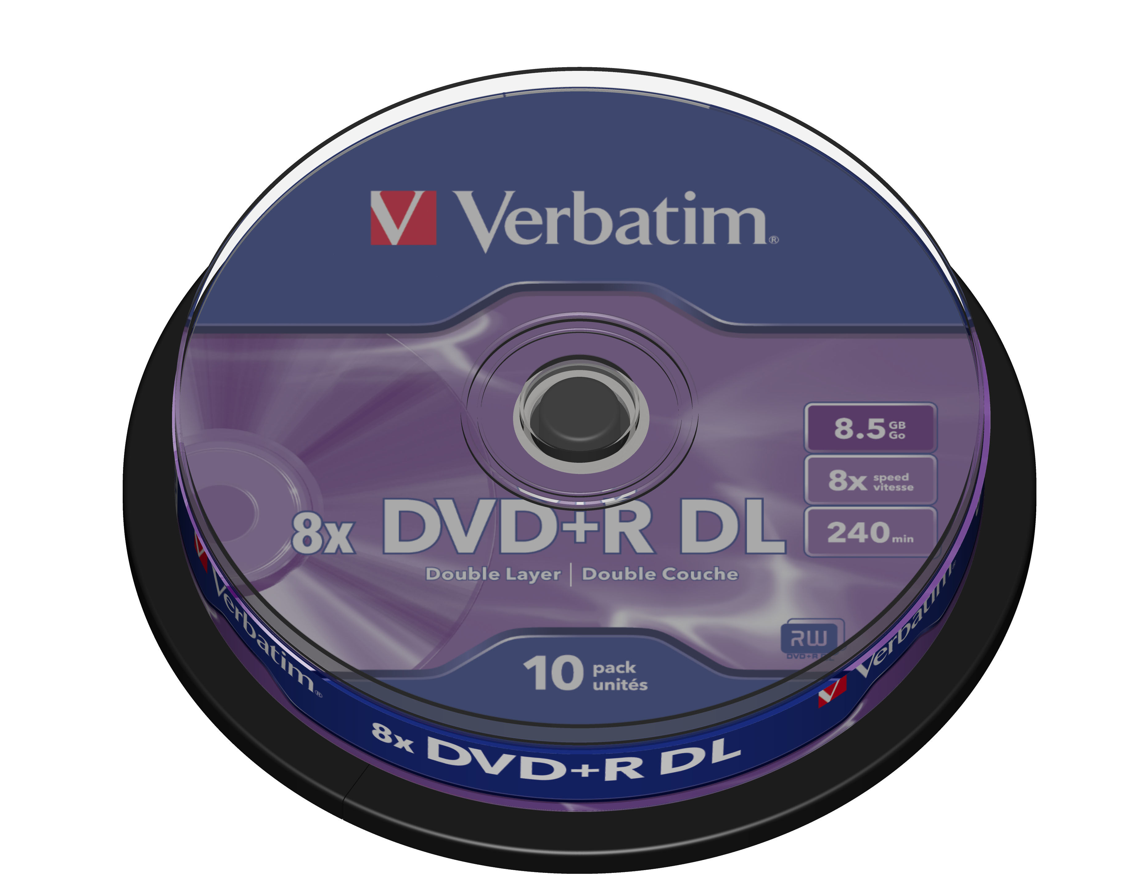 DVD+R Verbatim 8,5GB 10pcs Pack double 8x Spindel retail