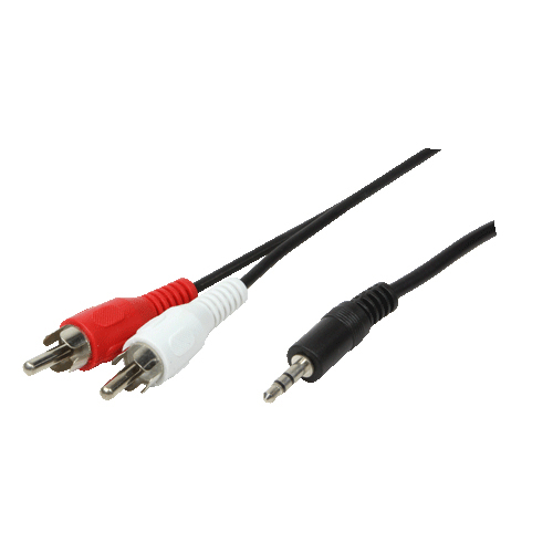 Logilink Audiokabel 1x 3,5mm -> 2x Cinch St/&shy;St  5.00m bk
