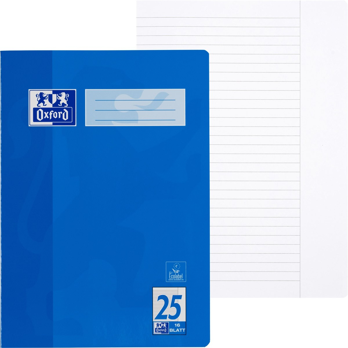 Oxford Schulheft A4 16 Blatt liniert mit Rand R 15Stk