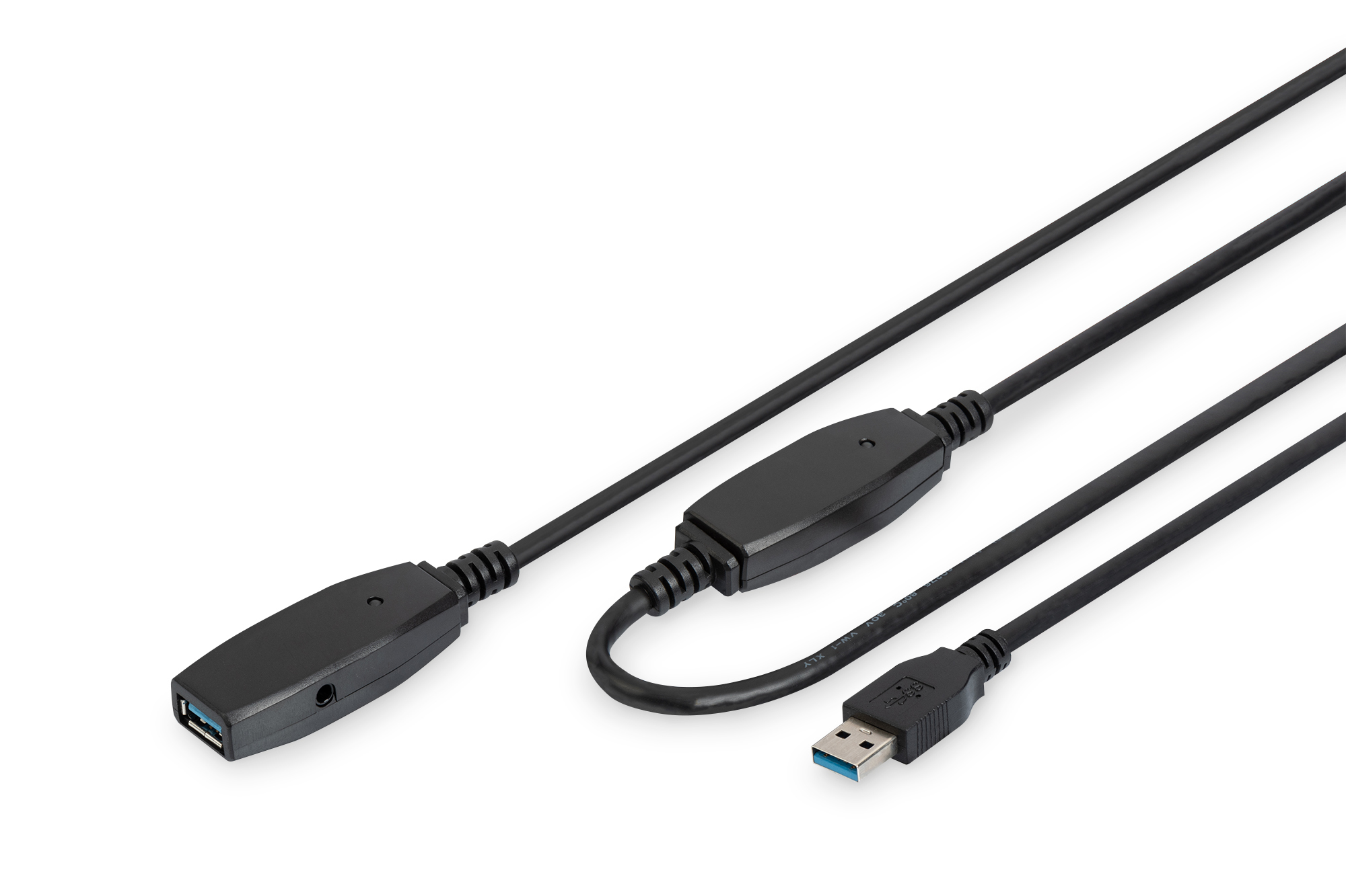 DIGITUS USB 3.0 Aktives Verlängerungskabel 20m, sw