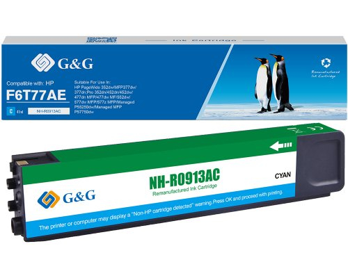 G&G Tintenpatrone kompatibel mit HP 913A /&shy; F6T77AE Cyan