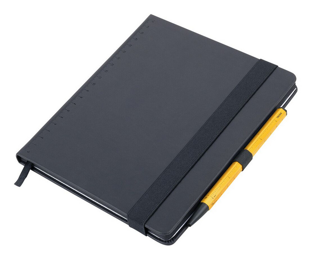 TROIKA Notizblock BLACK SLIMPAD A5 gelber Stift