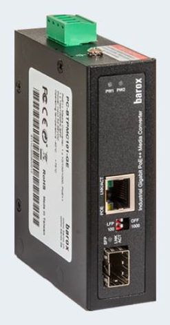 barox Medienkonverter 1-Port 10/&shy;100/&shy;1000TX PoE, RJ45 SFP