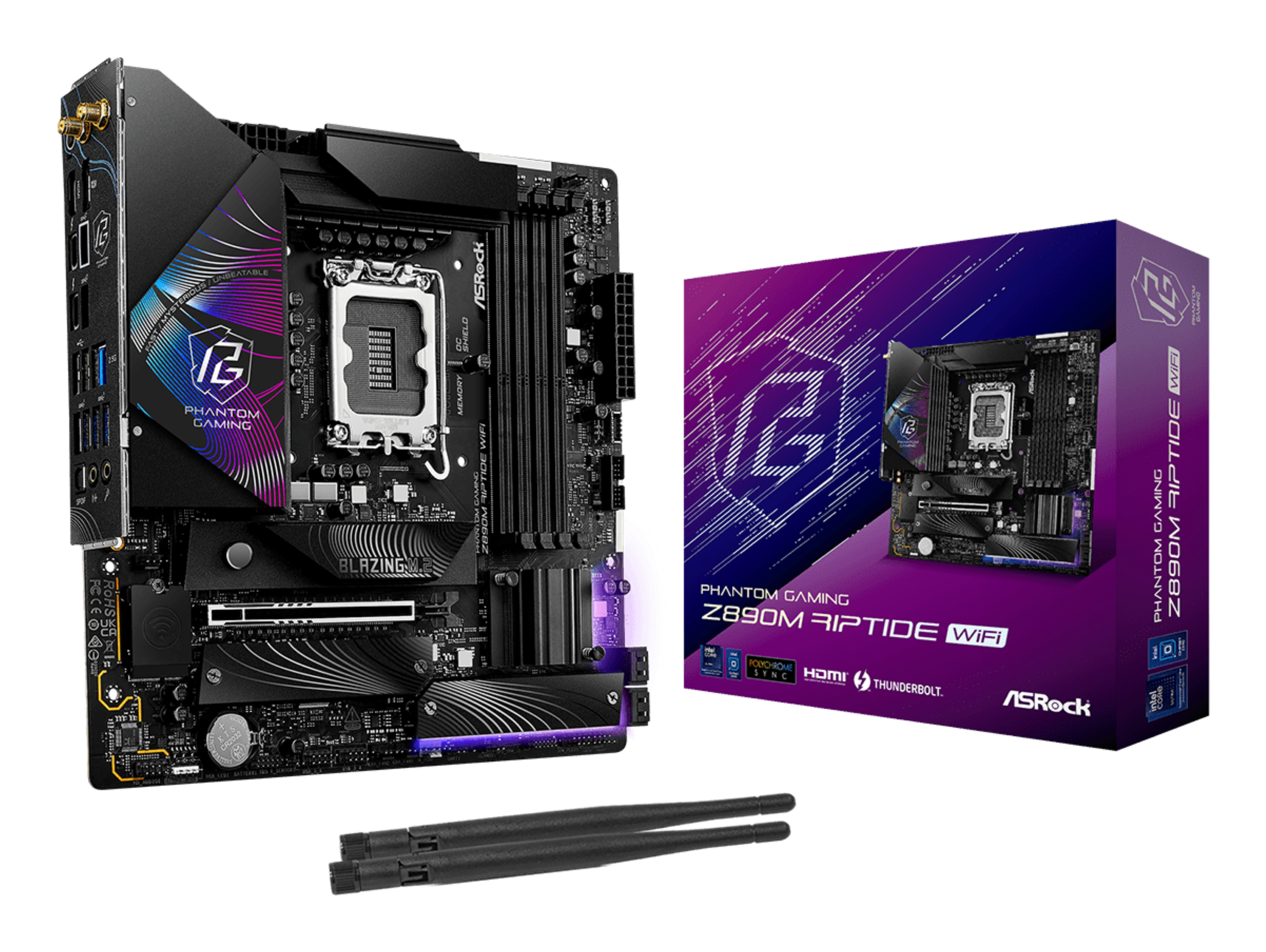 ASRock Z890M Riptide WiFi 1851 mATX HDMI/&shy;DP/&shy;USB-C DD