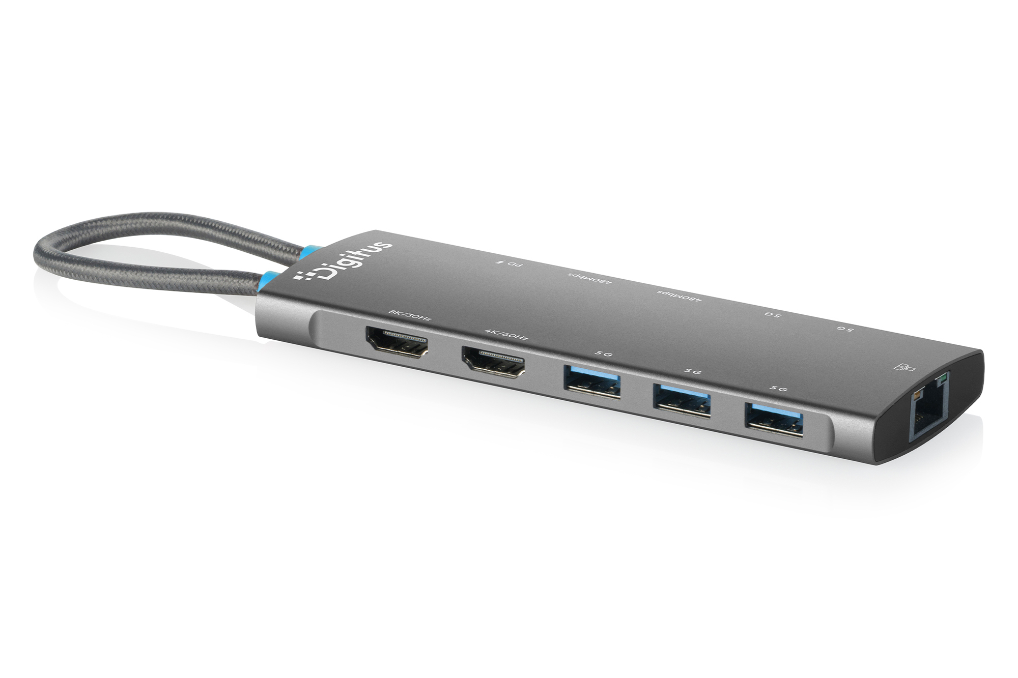 DIGITUS USB-C Docking Station, 11-Port, 2x HDMI, USB, RJ455
