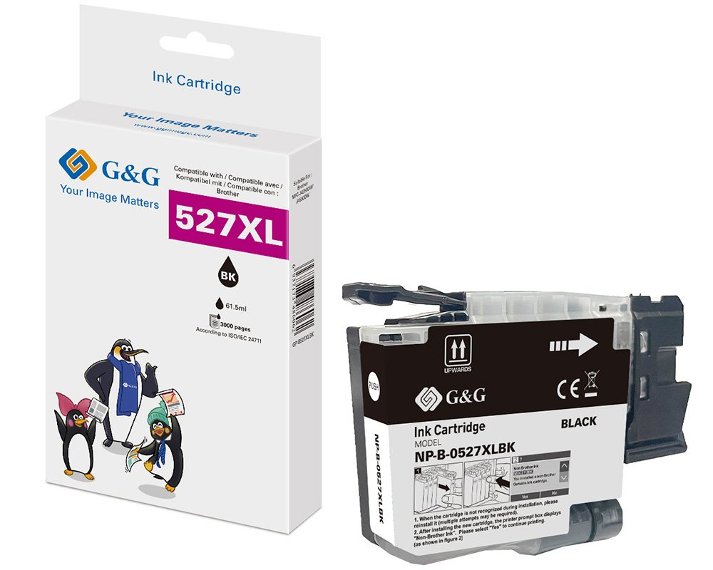 G&G Tinte kompatibel mit Brother LC527XLBK (3000 Seiten) BK