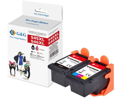 G&G XL-Patronen 2er Set kompatibel mit Canon 546XL/&shy;545XL