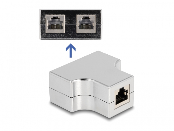 DELOCK RJ45 Splitter/&shy;T-Adapter 1xRJ45 zu 2xRJ45 Cat.5e STP