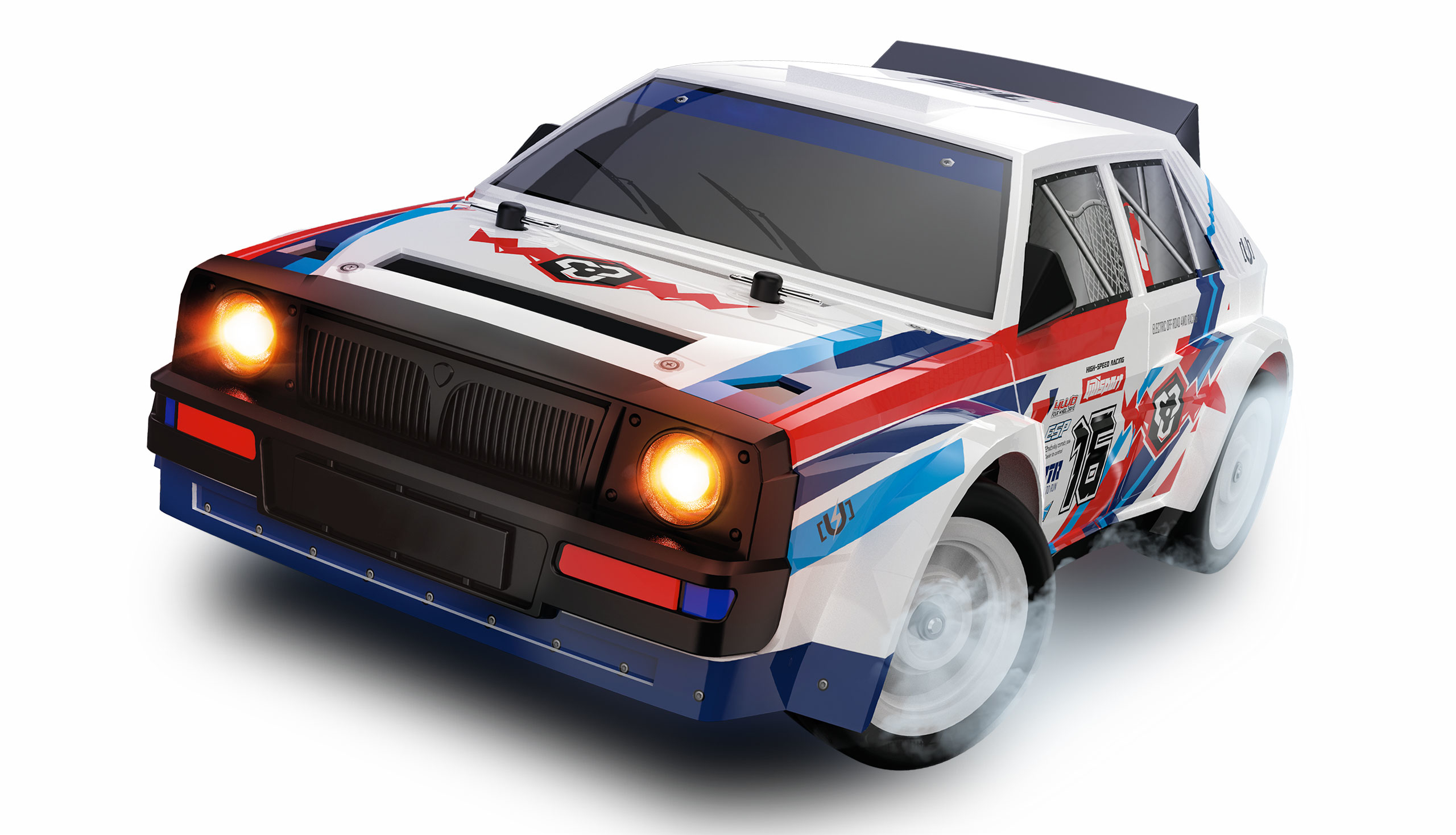 Amewi RC Drift Rallye LR16 4WD 1:16 RTR weiß/&shy;blau/&shy;rot /&shy;14+