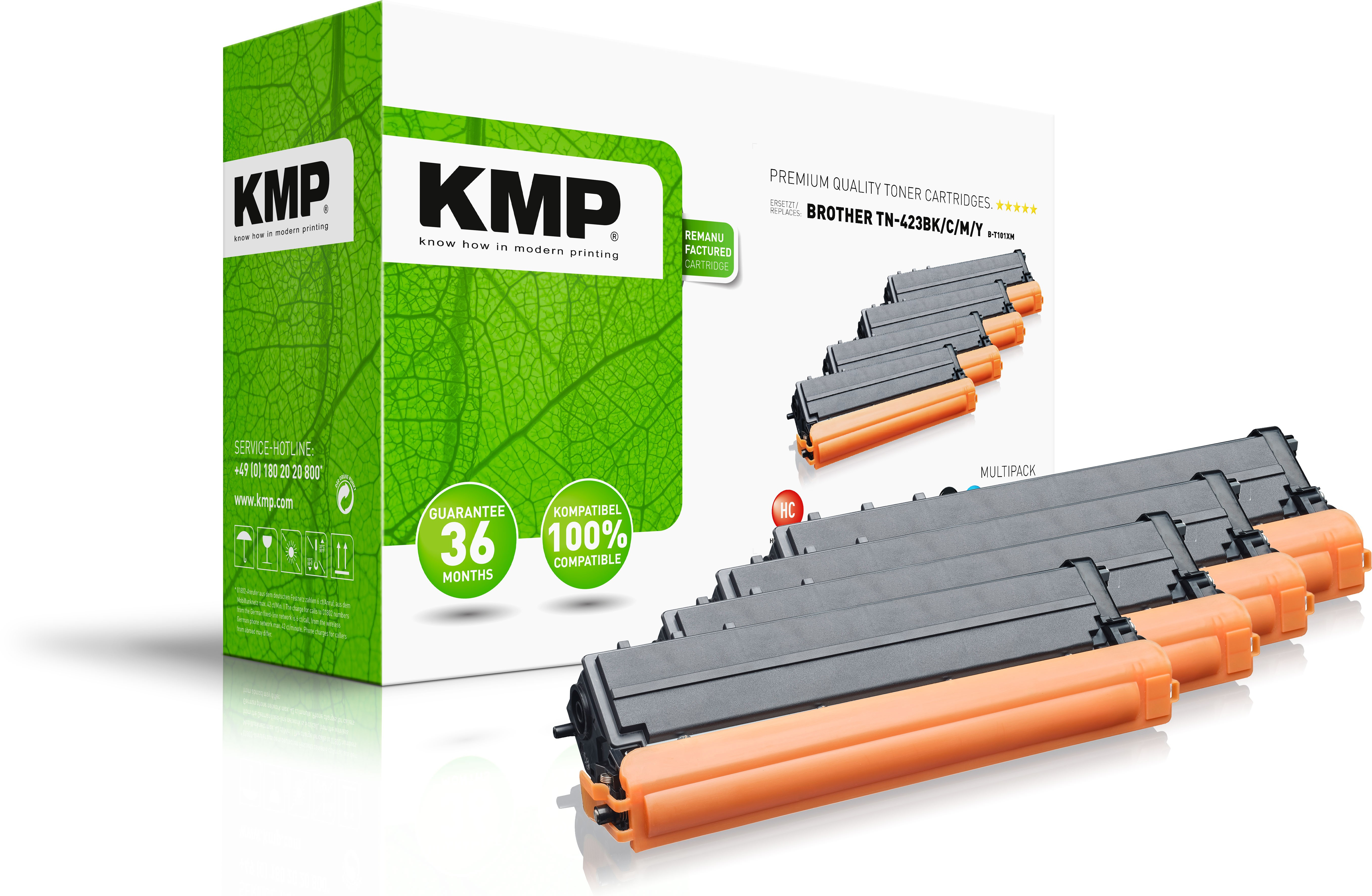 KMP Toner Brother TN-423BK/&shy;C/&shy;M/&shy;Y Multipack B-T101XM