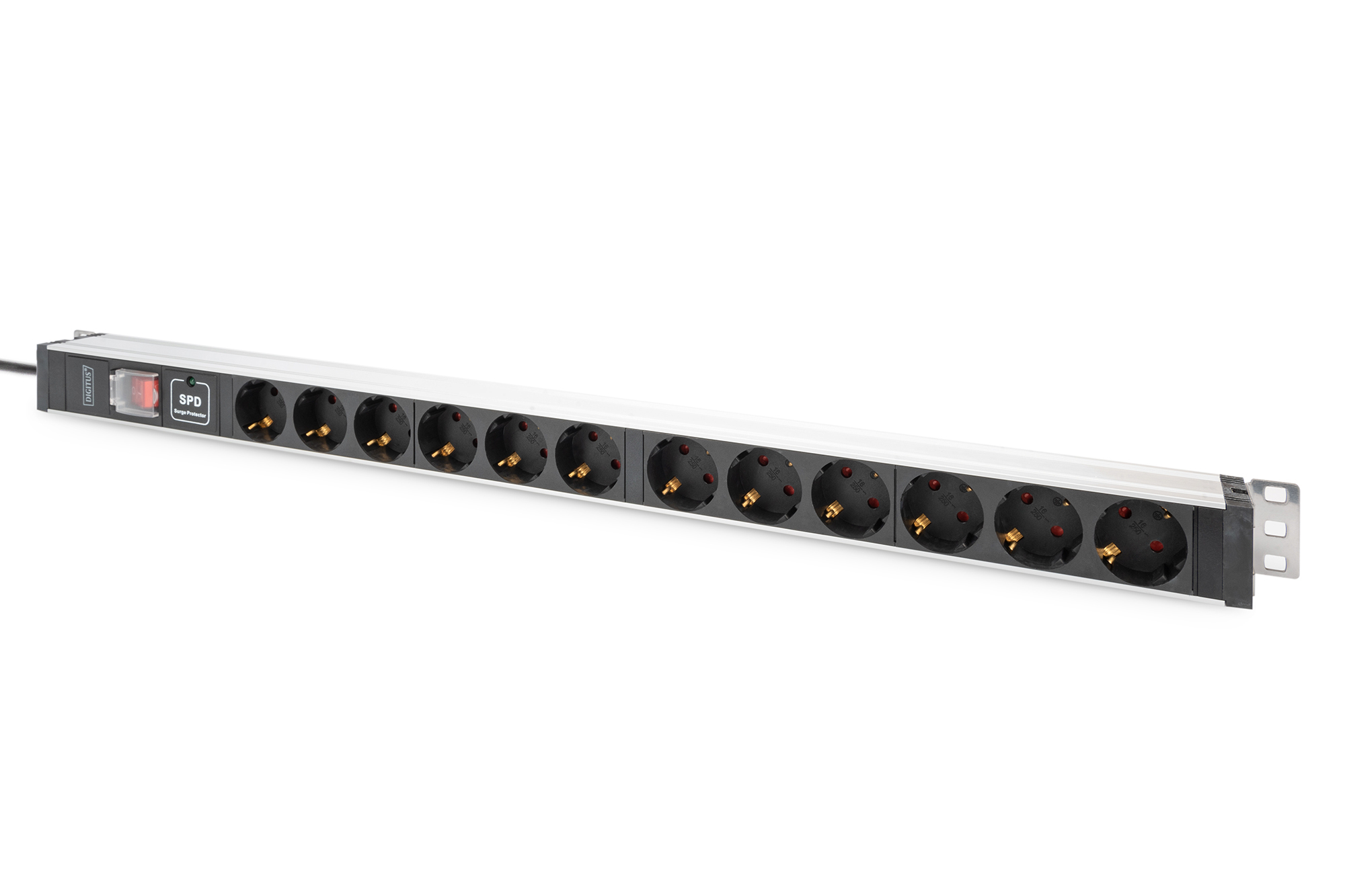 DIGITUS PDU 1HE   12xSchuko 16A Ausgänge 230V/&shy;16A schwarz