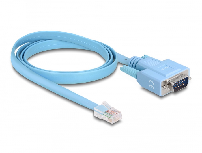 DELOCK Adapter RS-232 DB9 Stecker zu 1 x Seriell RS-232 RJ45