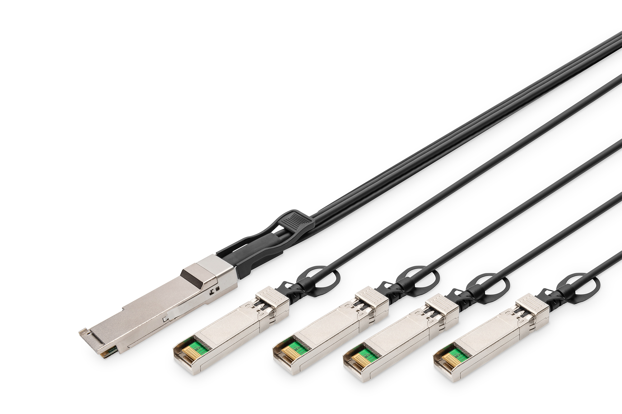 DIGITUS Kabel QSFP+ to 4XSFP+ 40G DAC  3.0m schwarz