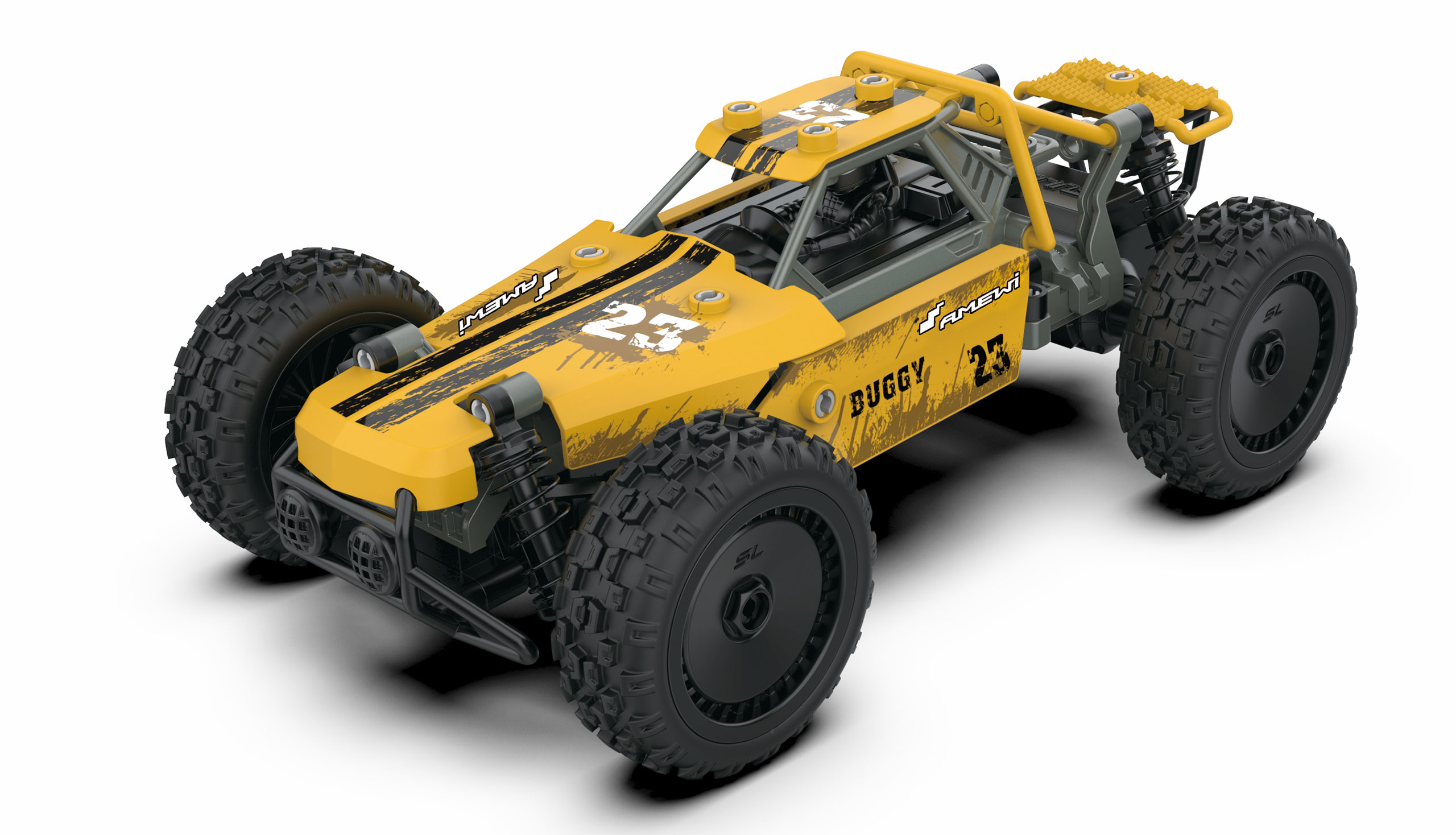Amewi RC Auto Oldschool Buggy DIY/&shy;Ohne Akku 63Teile gelb/&shy;8+
