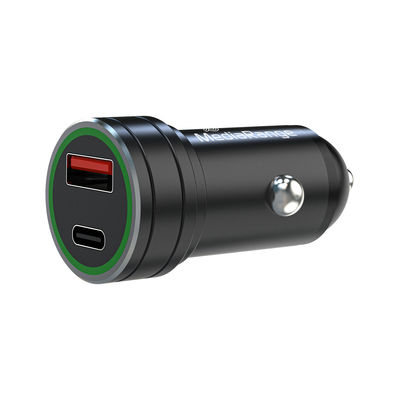 MediaRange Kfz-Ladegerät 20W 1x USB-A u. 1x USB-C Alu, schw.