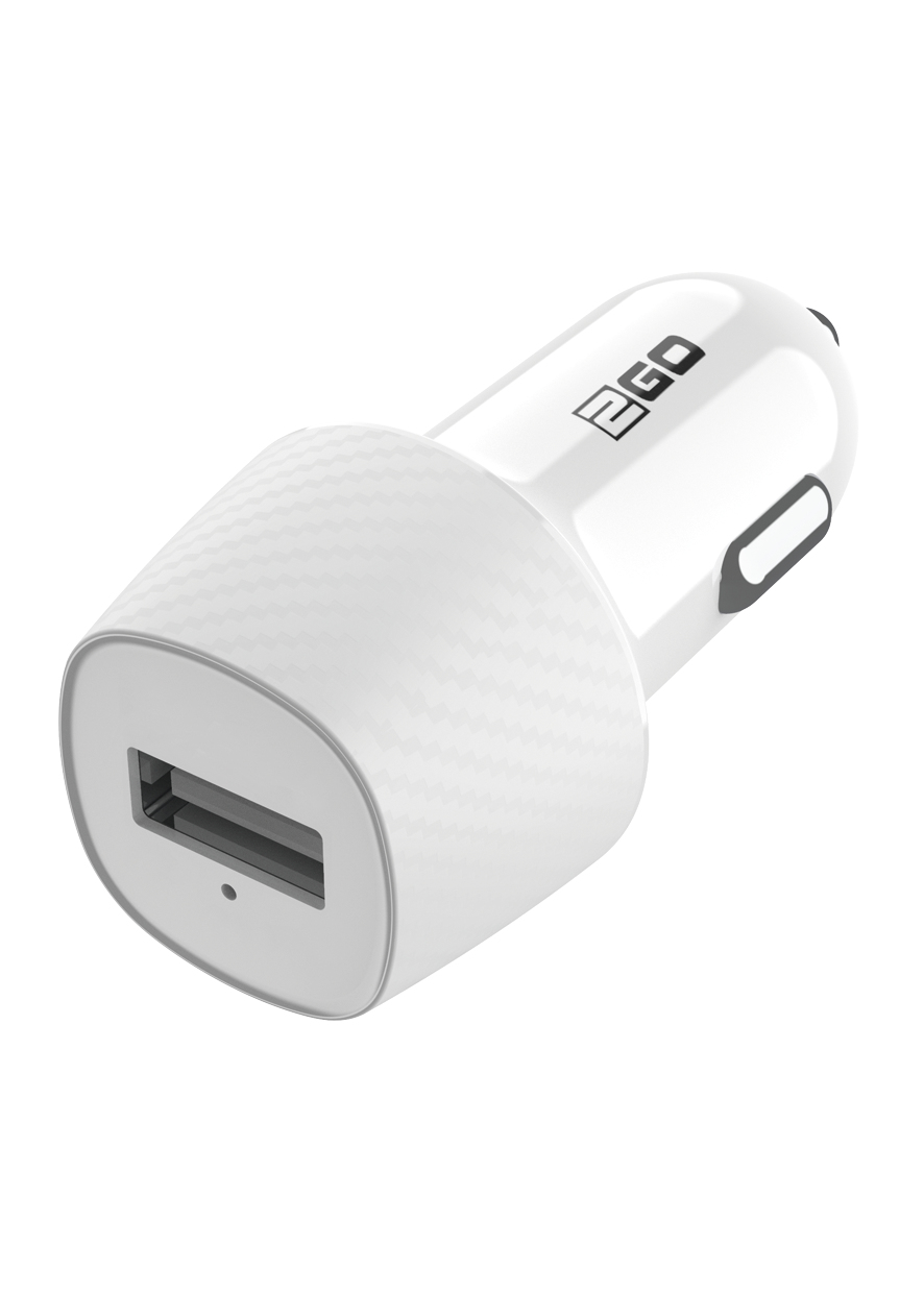 2GO USB KFZ-Ladegerät 1000mA USB-A - weiss
