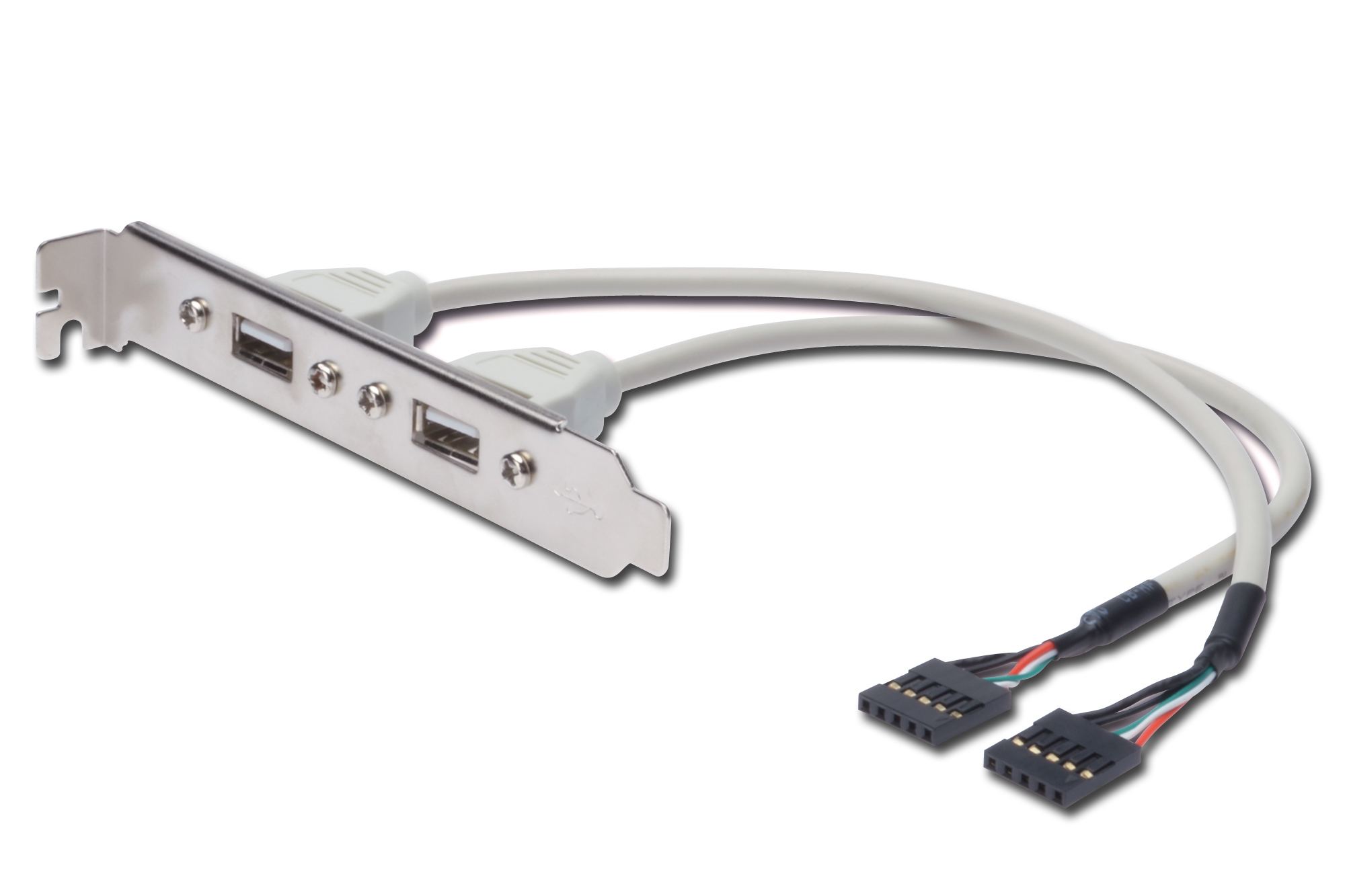 DIGITUS Slotblech 2xUSB/&shy;A -> IDC 2x5Pin  Bu/&shy;Bu 0.25m Polybeutel