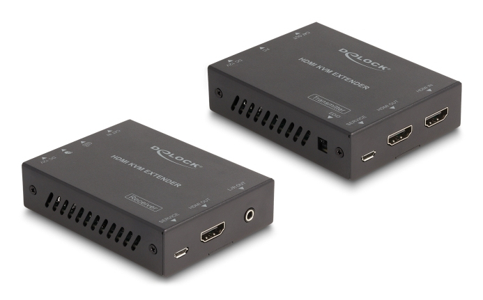 DELOCK HDMI KVM Extender Set über Cat.6 Kabel 4K 60 Hz 70 m DELOCK HDMI KVM Extender Set über Cat.6 Kabel 4K 60 Hz 70 m