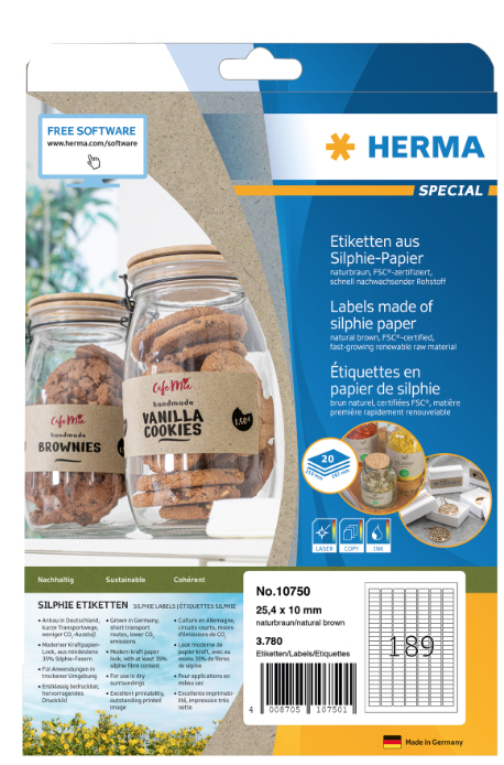 HERMA Etiketten Silphie A4 20 Blatt 25.4x10