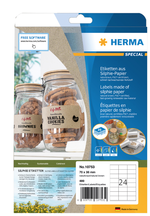 HERMA Etiketten Silphie A4 20 Blatt 70x36