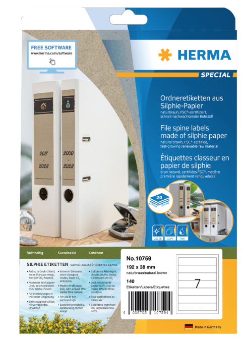 HERMA Ordneretiketten Silphie A4 20 Blatt 192x38