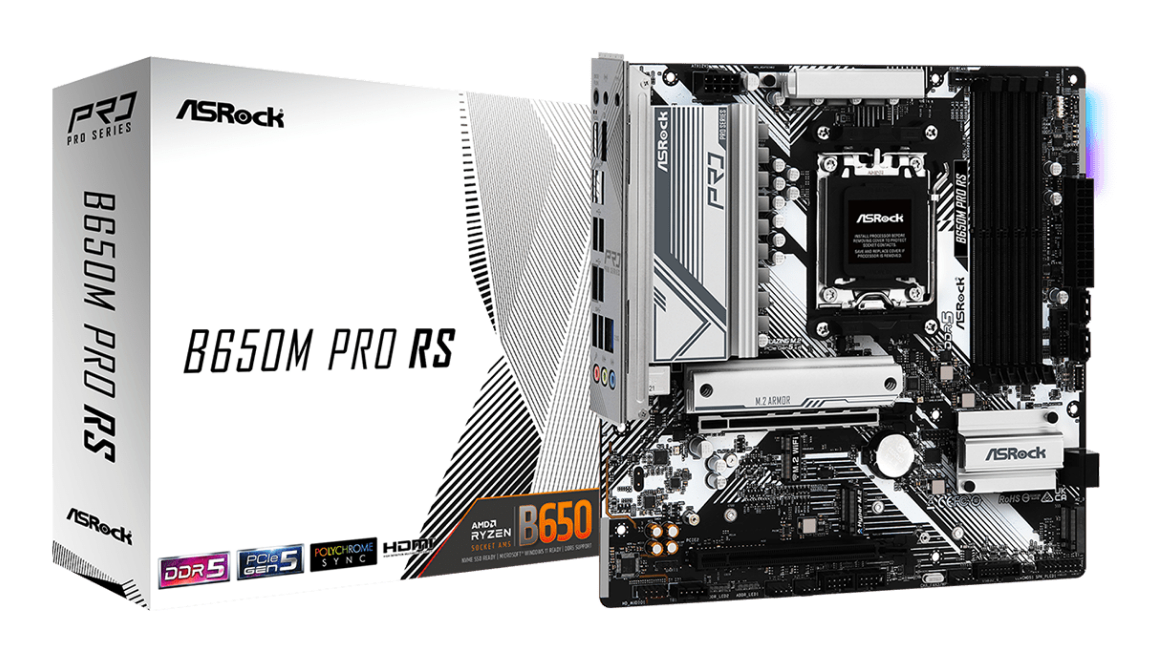 ASRock B650M Pro RS AM5 mATX HDMI/&shy;DP DDR5 retail