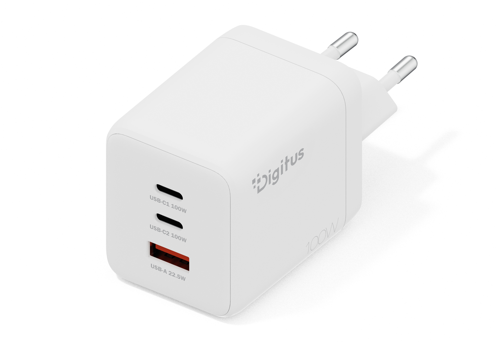 DIGITUS USB-Ladegerät GaN 100W, 2x USB-C, 1x USB-A weiß DIGITUS USB-Ladegerät GaN 100W, 2x USB-C, 1x USB-A weiß