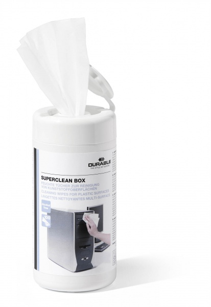 DURABLE Reinigungstuch Supercleanbox Spenderdose 100 Tücher