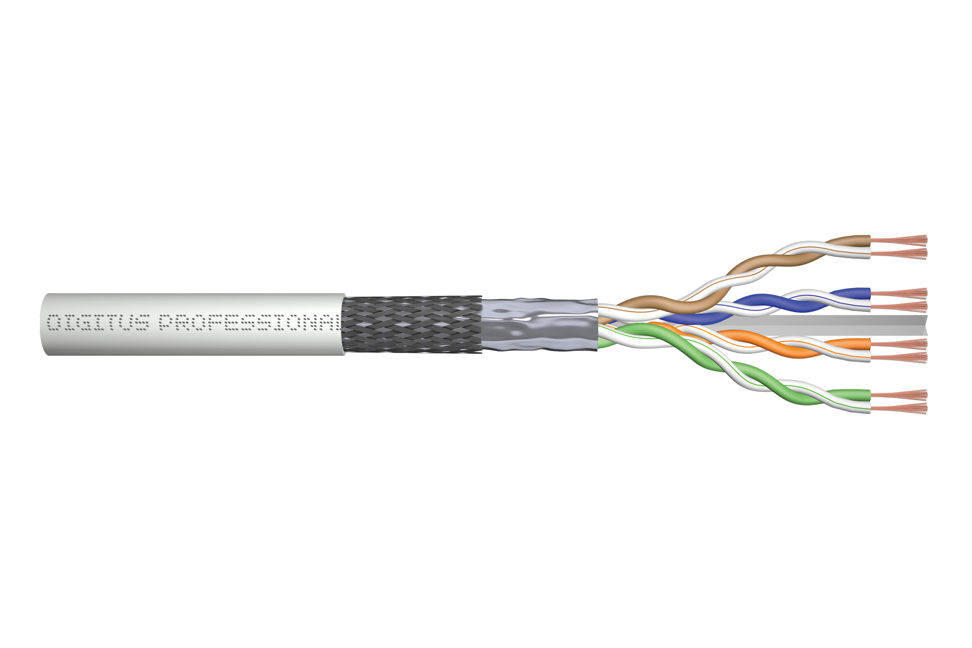 DIGITUS CAT 6 SF/&shy;UTP Twisted Pair Roh-Patchkabel, 100m,grau