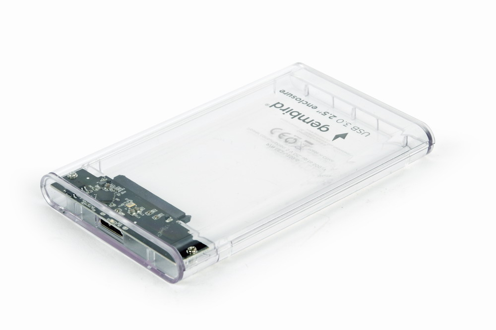 gembird Gehäuse USB3.0 2.5" für 9.5mm Laufwerke  transparent