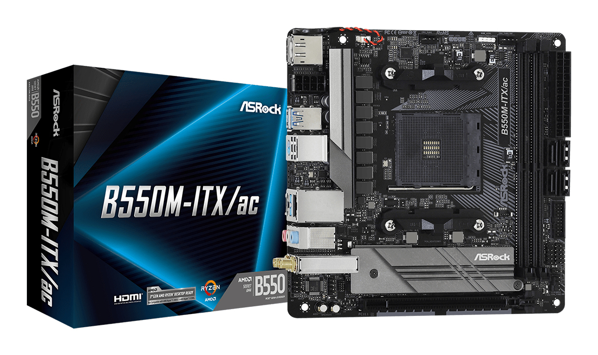 ASRock B550M-ITX/&shy;ac              AM4 mITX HDMI/&shy;DP       DDR4 ret