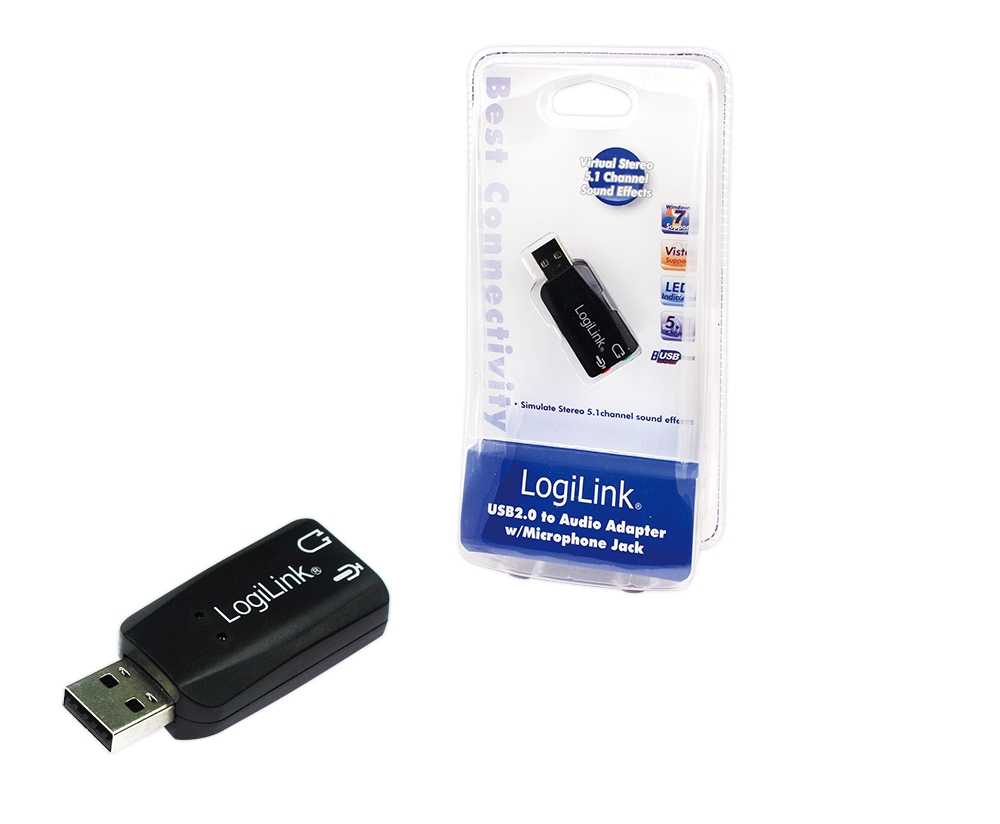 Logilink Soundkarte USB 5.1 mit Virtual 3D Soundeffekt