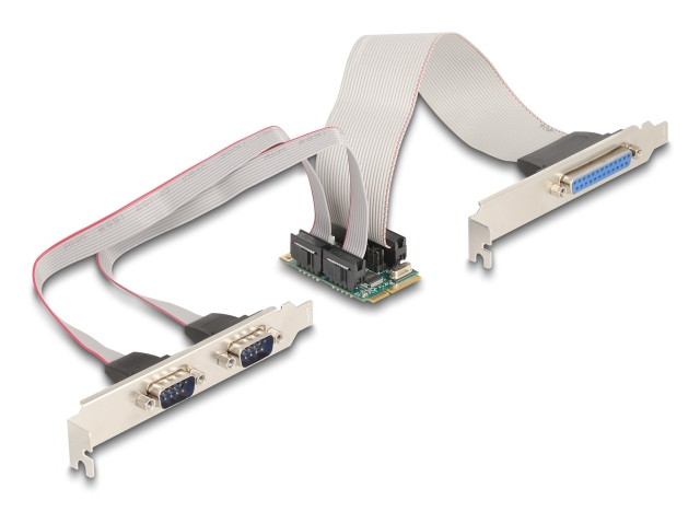 DELOCK Mini PCIe I/­O PCIe full size 1x Parallel, 2x Seriell DELOCK Mini PCIe I/­O PCIe full size 1x Parallel, 2x Seriell