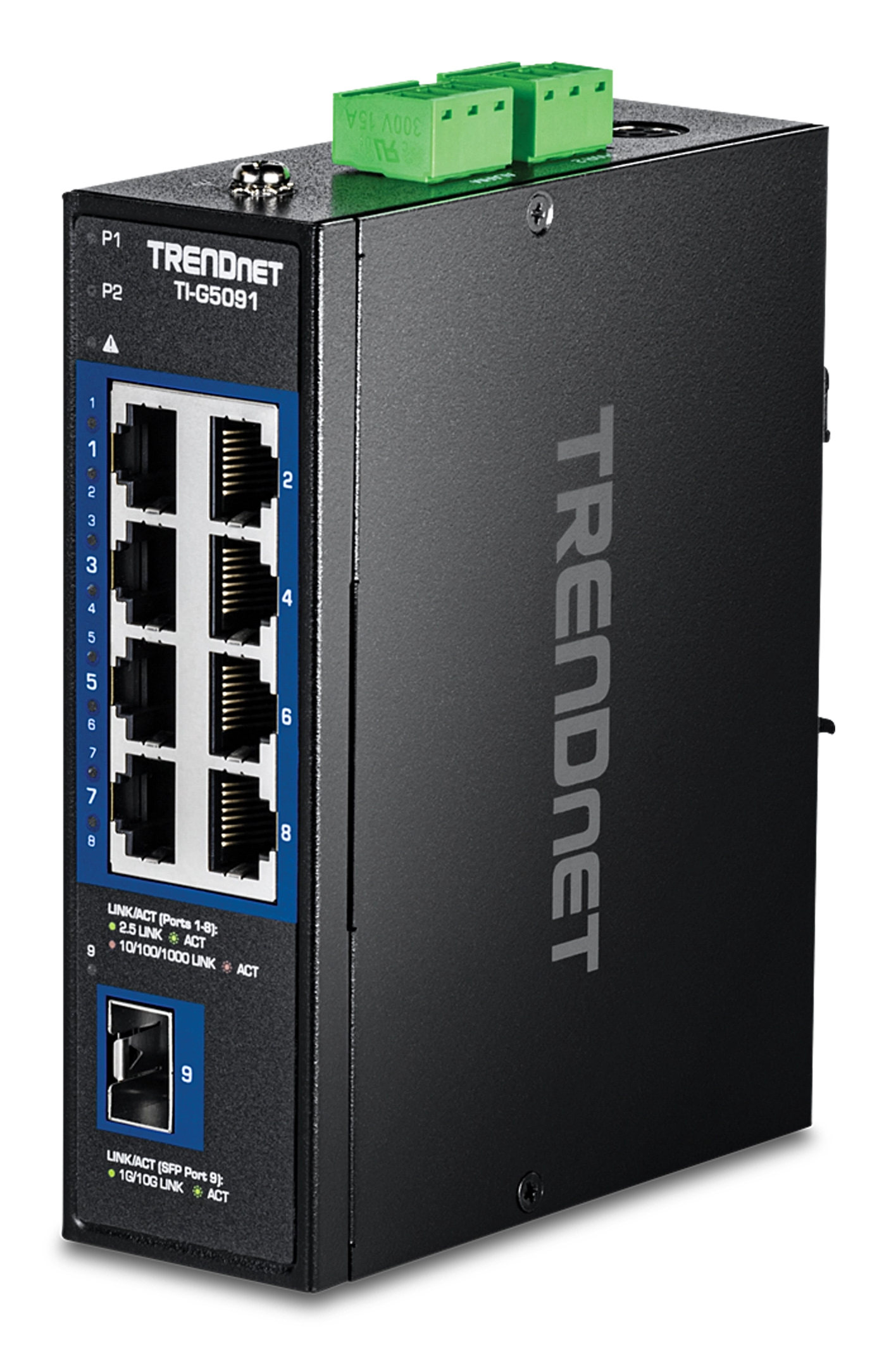 TRENDnet Industrial Switch 9-Port 2.5G 1x10G SFP+ DIN-Rail TRENDnet Industrial Switch 9-Port 2.5G 1x10G SFP+ DIN-Rail