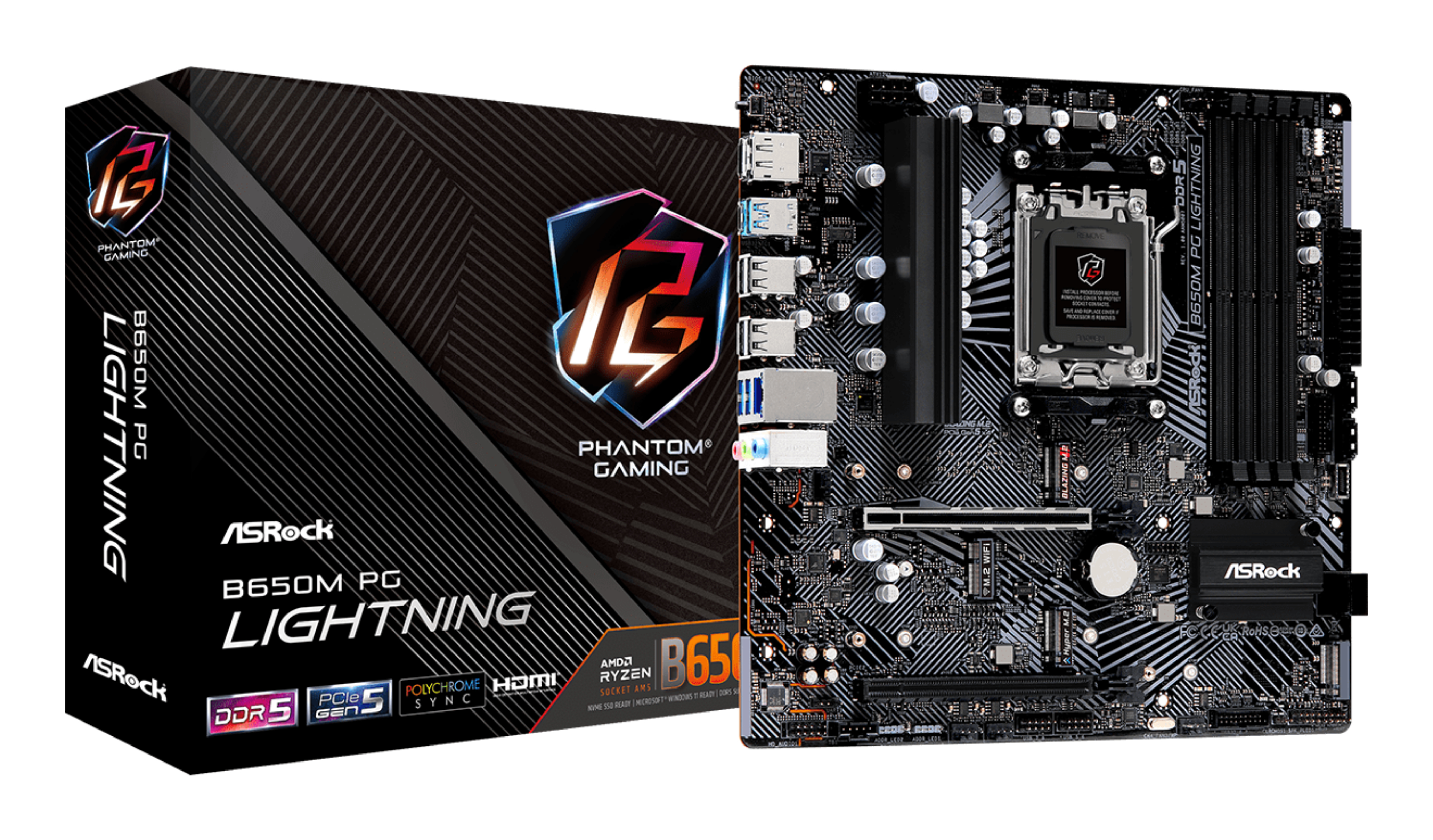 ASRock B650M PG Lightning        AM5 mATX HDMI/&shy;DP       DDR5