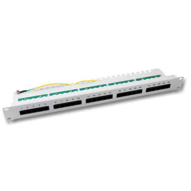 EFB Patchpanel 25xRJ45 8/&shy;4 1HE ISDN, grau, Cat. 3