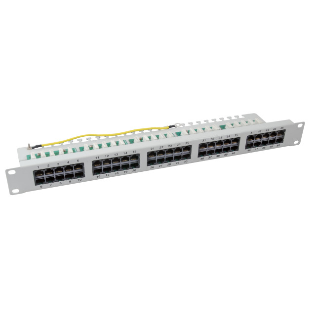 EFB Patchpanel 50xRJ45 8/&shy;4 1HE ISDN, grau, Cat. 3