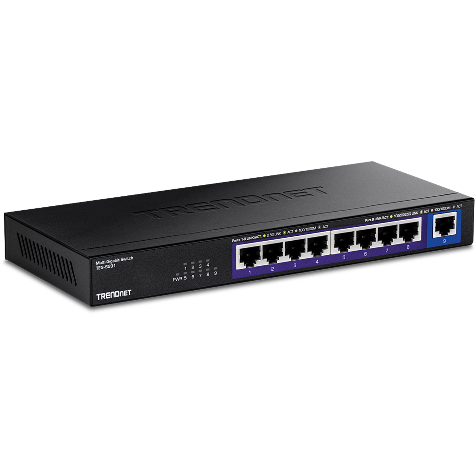 TRENDnet Switch 9-Port 2.5G Unmanaged 1x10G RJ45 WallMount