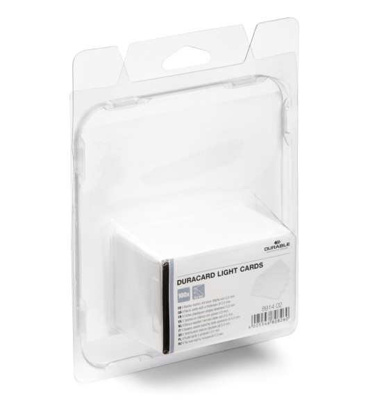 DURABLE DURACARD LIGHT CARDS Plastikkarten 0,5mm weiß 100Stk