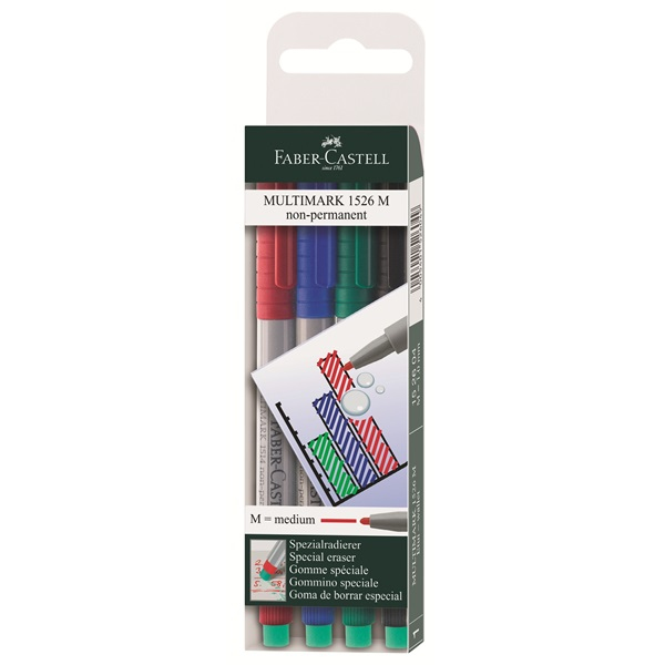 FABER-CASTELL Marker Multimark non-perm. M 4er Etui 5Stk
