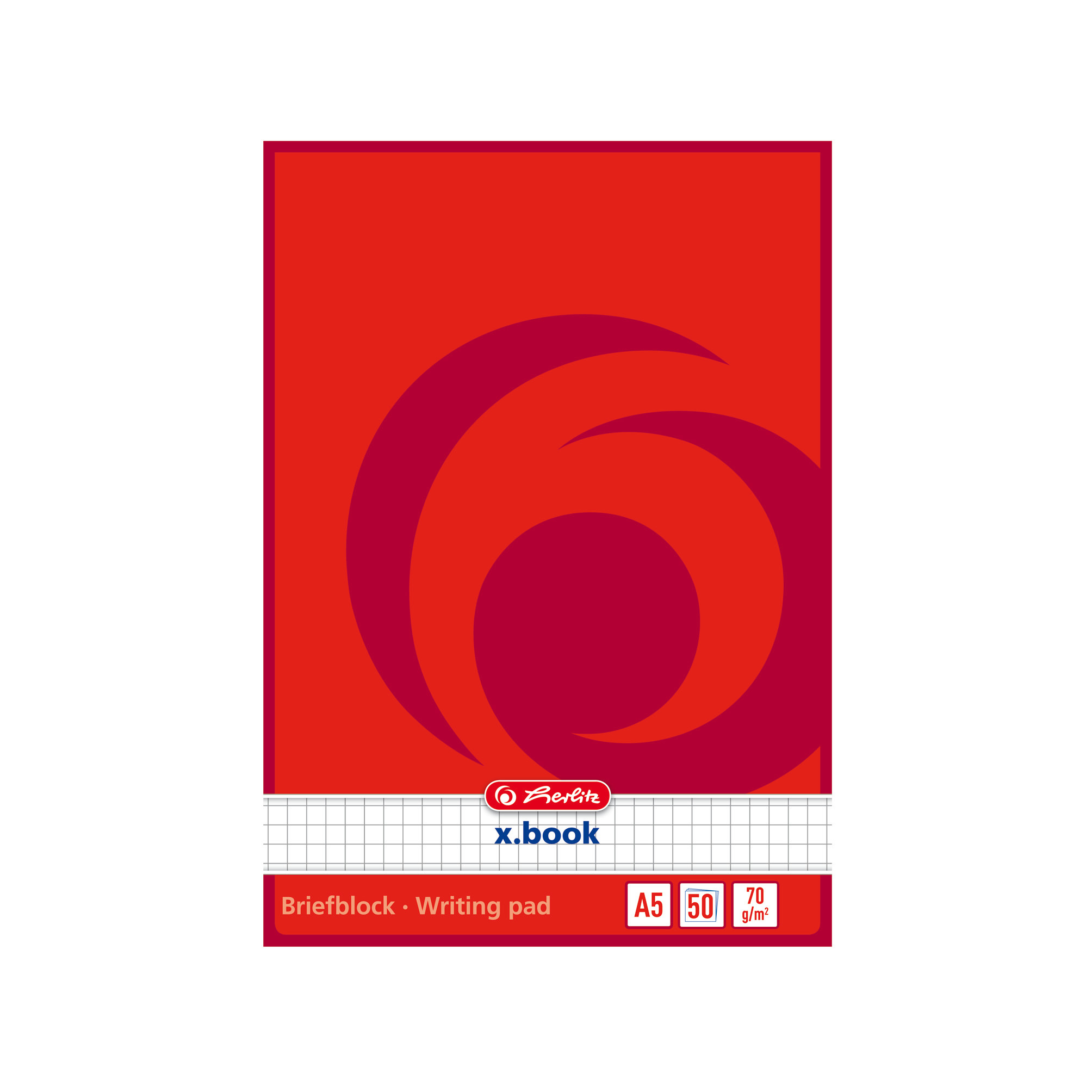 Herlitz Briefblock A5 70g/&shy;m  50 Bl. kariert kopfgeleimt